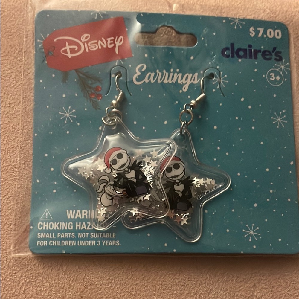Disney Claire's Star Earrings with Festive Skeleton